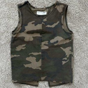 Rag & Bone Nicole Camo Print Top w Open Back XS